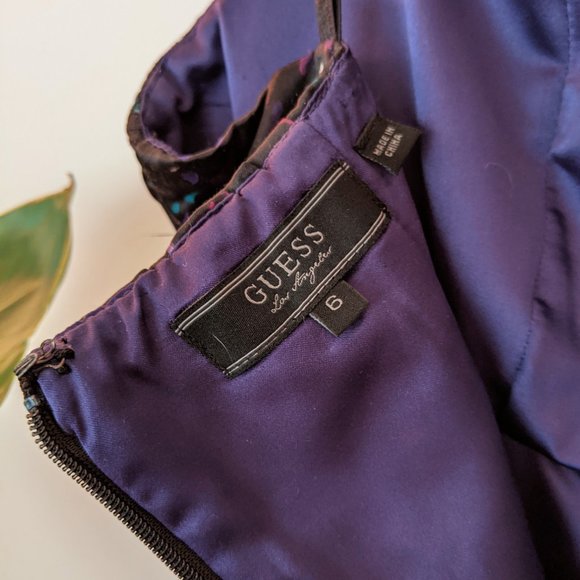 Guess mini dress size 6 Black/Purple/Silver/Turq - Picture 8 of 8